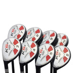 LEFT HANDED Majek Golf Senior Men’s All Hybrid Complete Full Set, which Includes: #3, 4, 5, 6, 7, 8, 9, PW Senior Flex Total of 8 Utility “A” Flex Clubs with Premium Men's Arthritic Grip