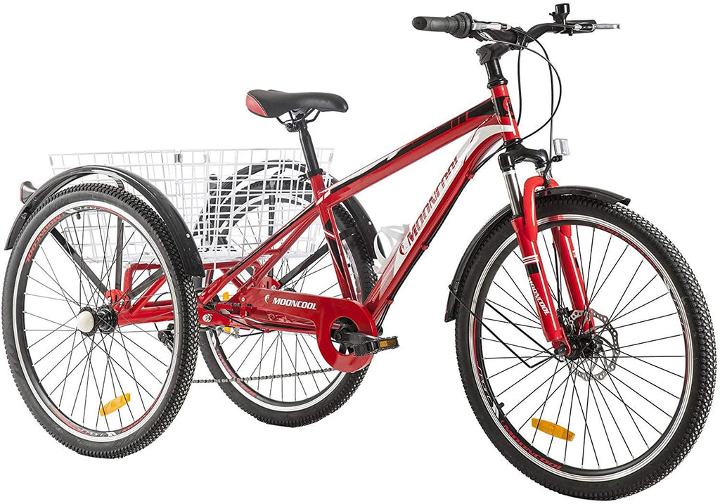 Barbella Adult Mountain Bike, 7 Speed Three Wheel Bike Mountain Tricycle Cruiser Trike, 24/26/27.5 Inch Adults Trikes with Shopping Basket, Exercise Men's Women's Tricycles