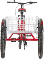Barbella Adult Mountain Bike, 7 Speed Three Wheel Bike Mountain Tricycle Cruiser Trike, 24/26/27.5 Inch Adults Trikes with Shopping Basket, Exercise Men's Women's Tricycles