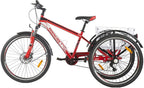 Barbella Adult Mountain Bike, 7 Speed Three Wheel Bike Mountain Tricycle Cruiser Trike, 24/26/27.5 Inch Adults Trikes with Shopping Basket, Exercise Men's Women's Tricycles