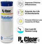 rx clear conditioner &amp; stabilizer cyanuric acid for swimming pools - choose kit