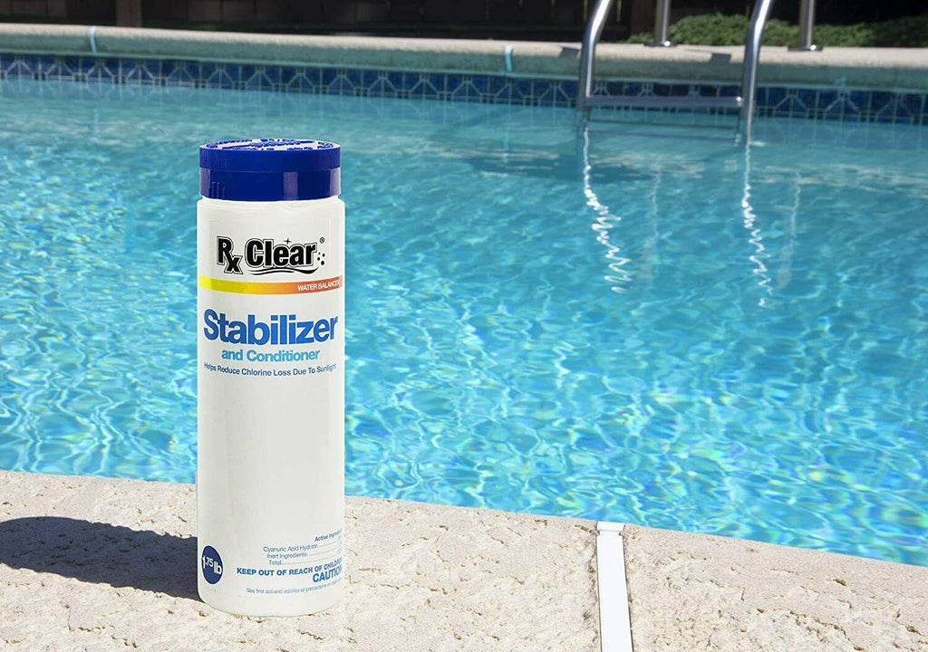 rx clear conditioner &amp; stabilizer cyanuric acid for swimming pools - choose kit