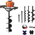 pproyama 54cc dig performance gas powered earth auger post hole digger 5-year warranty gear box three drill 4"6"8"+extension12"20" with epa tech powerful environmental