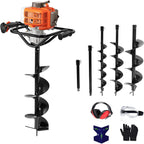 pproyama 54cc dig performance gas powered earth auger post hole digger 5-year warranty gear box three drill 4"6"8"+extension12"20" with epa tech powerful environmental