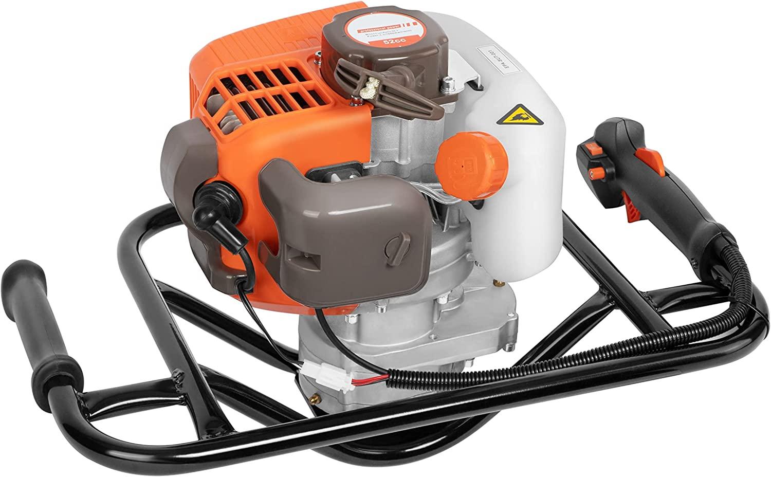 pproyama 54cc dig performance gas powered earth auger post hole digger 5-year warranty gear box three drill 4"6"8"+extension12"20" with epa tech powerful environmental
