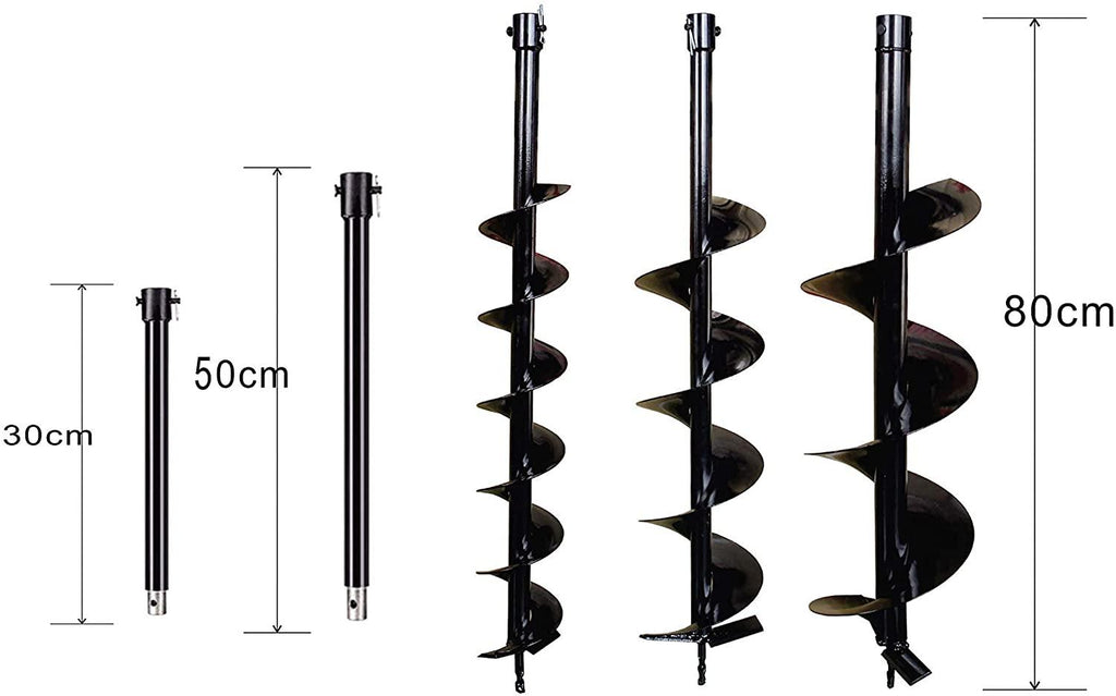 pproyama 54cc dig performance gas powered earth auger post hole digger 5-year warranty gear box three drill 4"6"8"+extension12"20" with epa tech powerful environmental