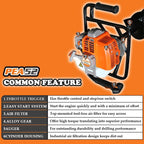 pproyama 54cc dig performance gas powered earth auger post hole digger 5-year warranty gear box three drill 4"6"8"+extension12"20" with epa tech powerful environmental