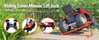 Lawn Mower Lift Jack 880Lbs Riding Mower Lift with Manual Handle and Power Tool Extension Handle Space-Saving Foldable Lawn Tractor Lift for Lawn mowers and Garden Tractors (Orange)