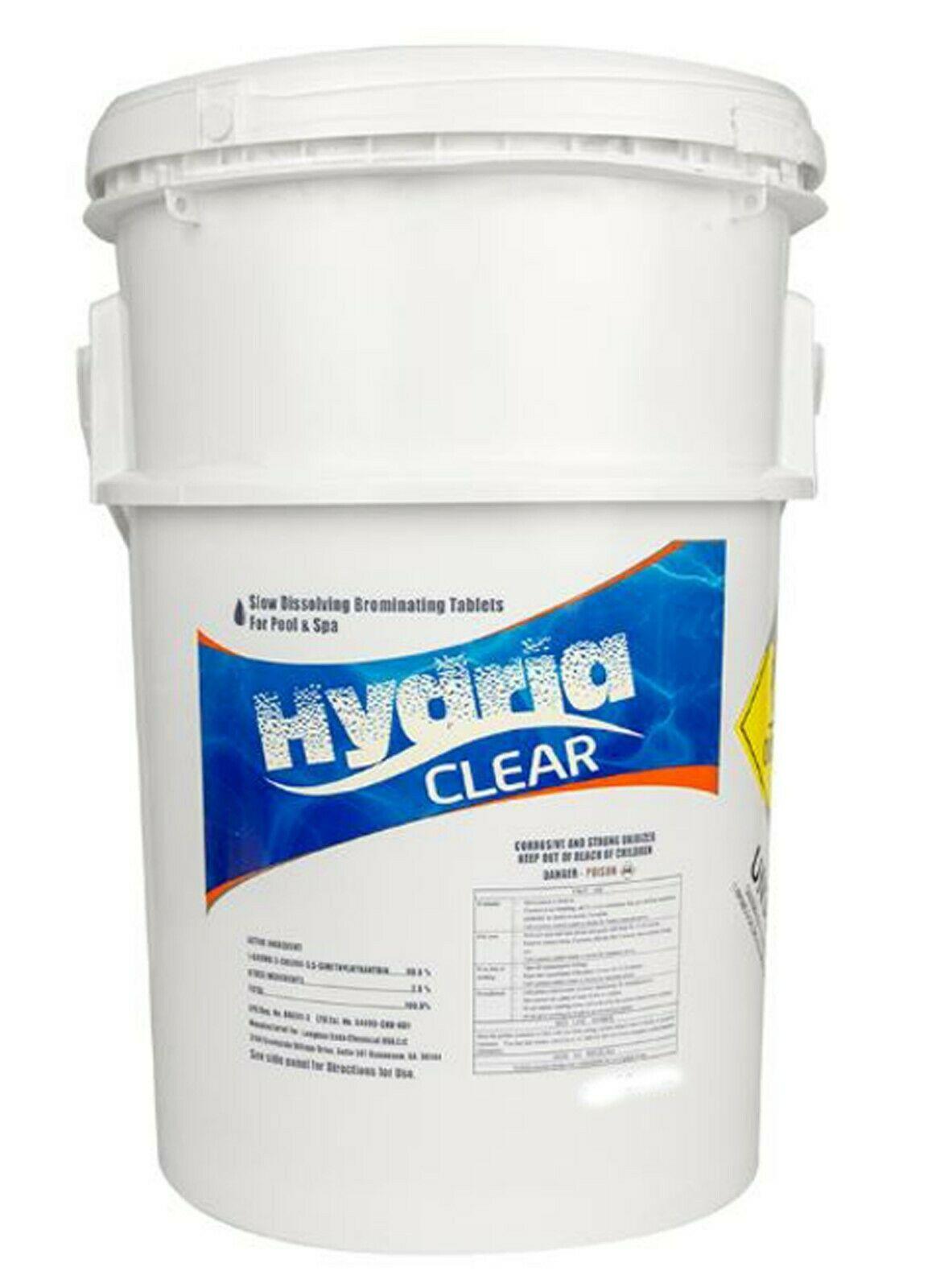 hydria clear 1" swimming pool &amp; spa bromine sanitizer tablets - (choose size)