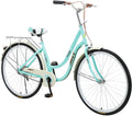 【Fast SHIPPMENT】 26 Inch Women's Cruiser Bike, Classic Unisex Bicycle with Baskets and Back Seats Retro Bicycle Beach Cruiser Bicycle, Road Bike Seaside Travel Bicycle Commuter Bicycle, Blue