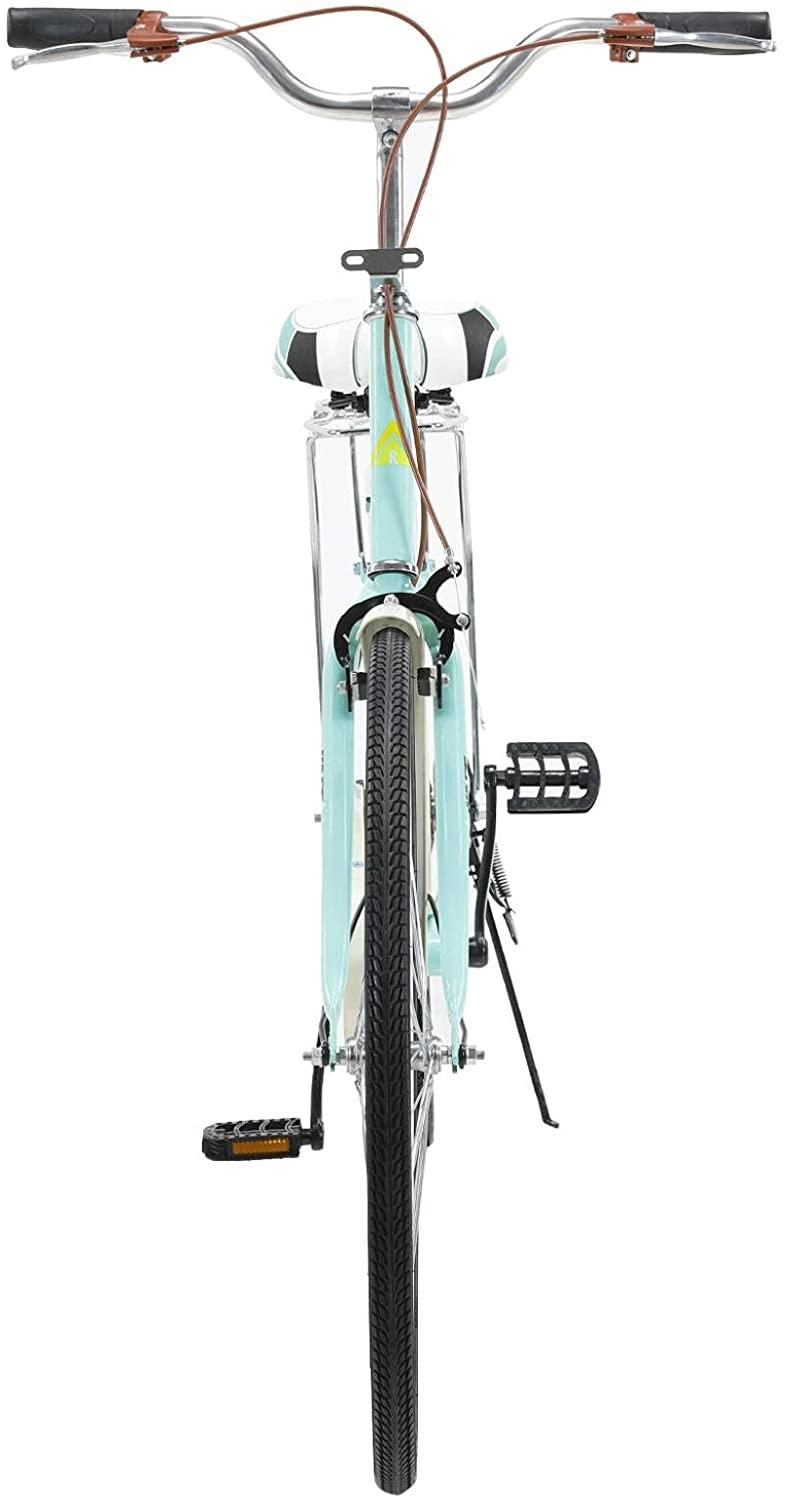【Fast SHIPPMENT】 26 Inch Women's Cruiser Bike, Classic Unisex Bicycle with Baskets and Back Seats Retro Bicycle Beach Cruiser Bicycle, Road Bike Seaside Travel Bicycle Commuter Bicycle, Blue