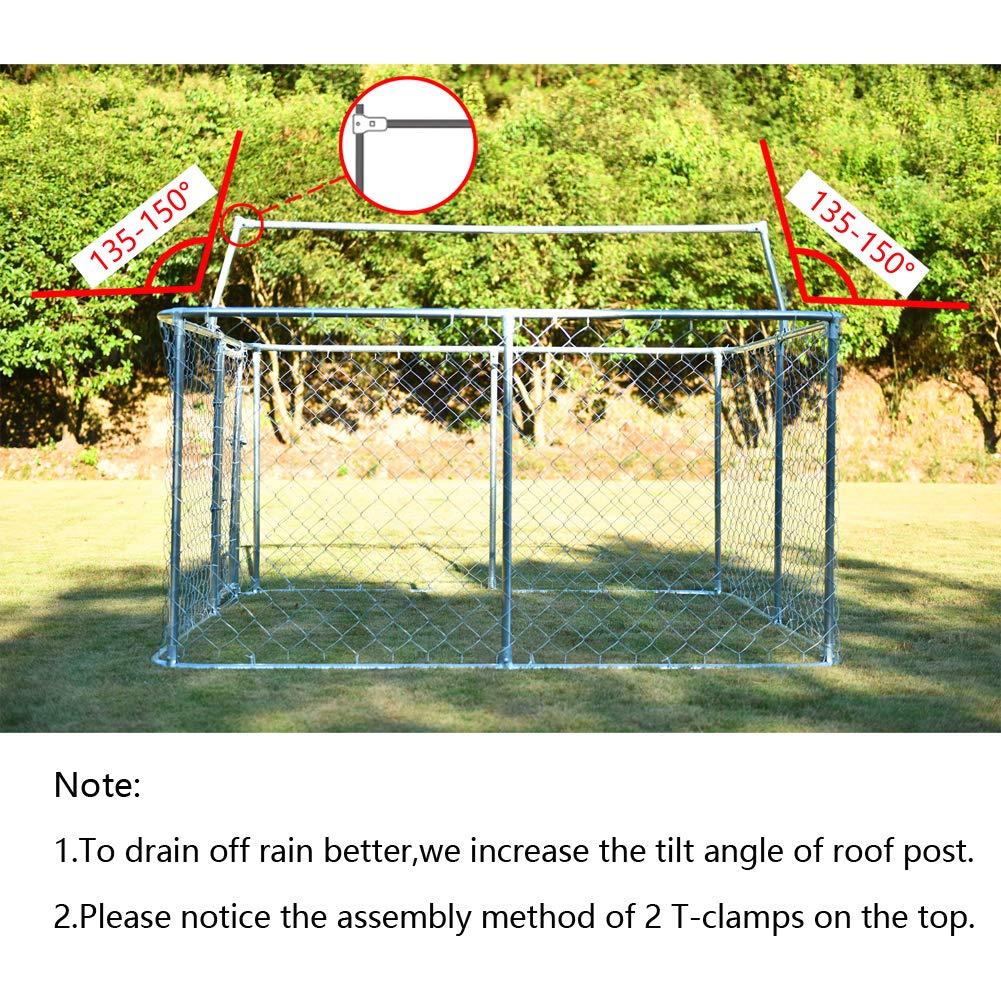 Gotland 7.5 ' x 7.5 ' Outdoor Dog Kennel,Pet Run Exercise Playpen for Training,Chicken Coop Hen House Barn,Galvanized Steel Frame&amp;Chain-Link Cawith Weatherproof Cover