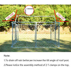 Kullavik Outdoor Dog Kennel Galvanized Chain Link Dog Cage,Heavy Duty Kennel for Training,Chicken Coop Hen House,UV Protected&amp;Waterproof Roof Black Cover
