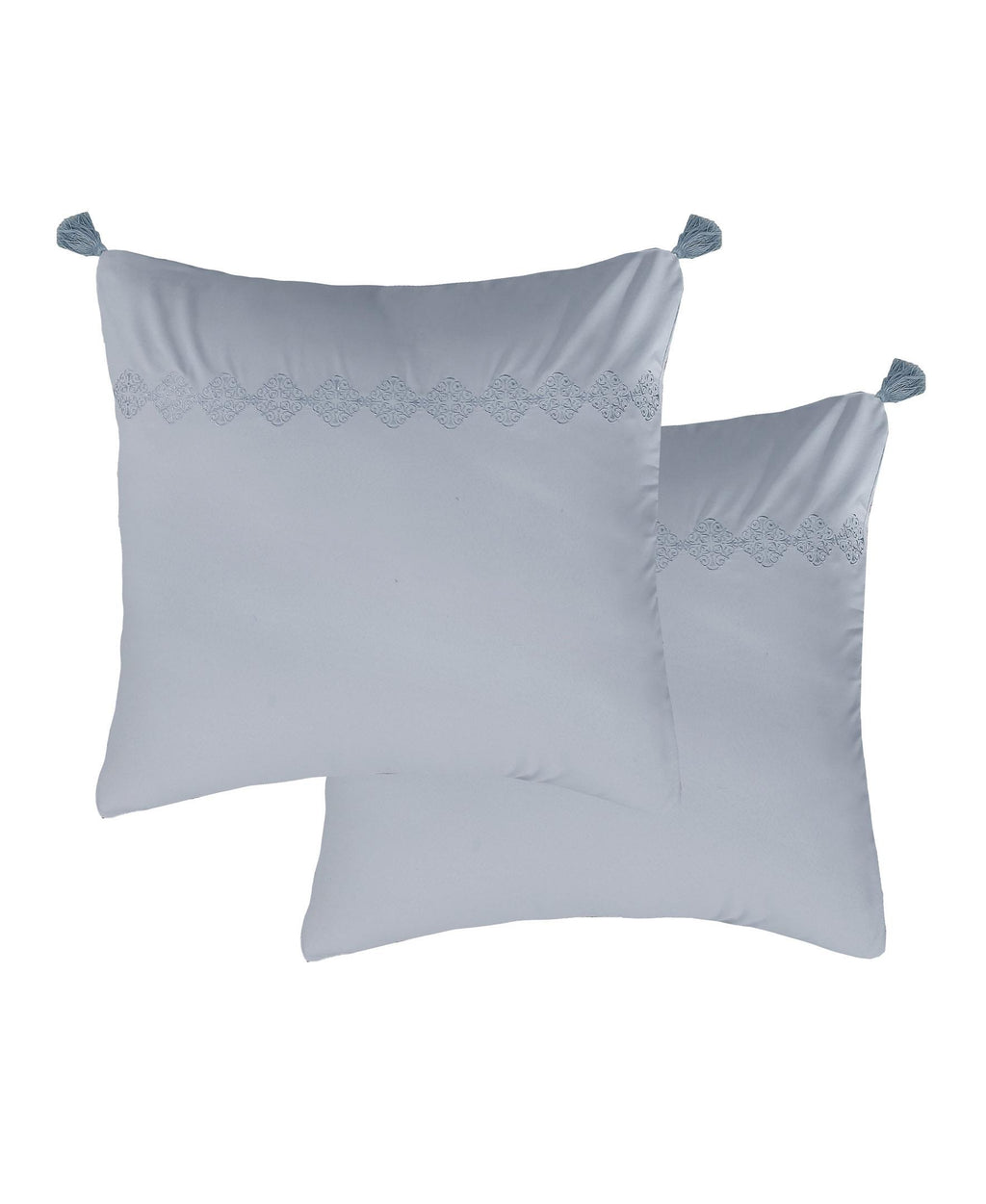 Pacific Coast Textiles Blue Embroidery Microfiber Comforters, Queen, Embroidered Textured 8 Count