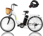 26" 250W Cargo Electric Bicycle Sporting  6 Speed Gear EBike Brushless Gear Motor with Removable Waterproof LarCapacity 36V10A Lithium Battery and Battery Charger