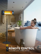 THERMATRONICS Garage Electric Patio Heater, Fast Heating Outdoor Heater for Patio, Waterproof Wall-Mounted/Freestanding Heater