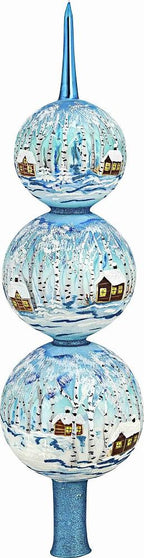 Metzler Brothers Russian Troika Winter Finial Polish Glass Christmas Tree Topper