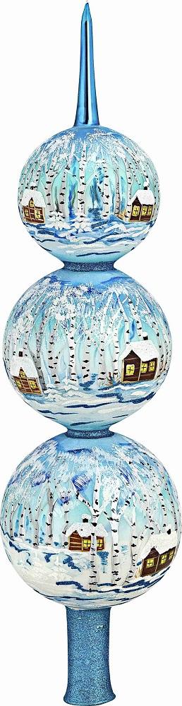 Metzler Brothers Russian Troika Winter Finial Polish Glass Christmas Tree Topper