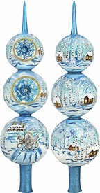 Metzler Brothers Russian Troika Winter Finial Polish Glass Christmas Tree Topper