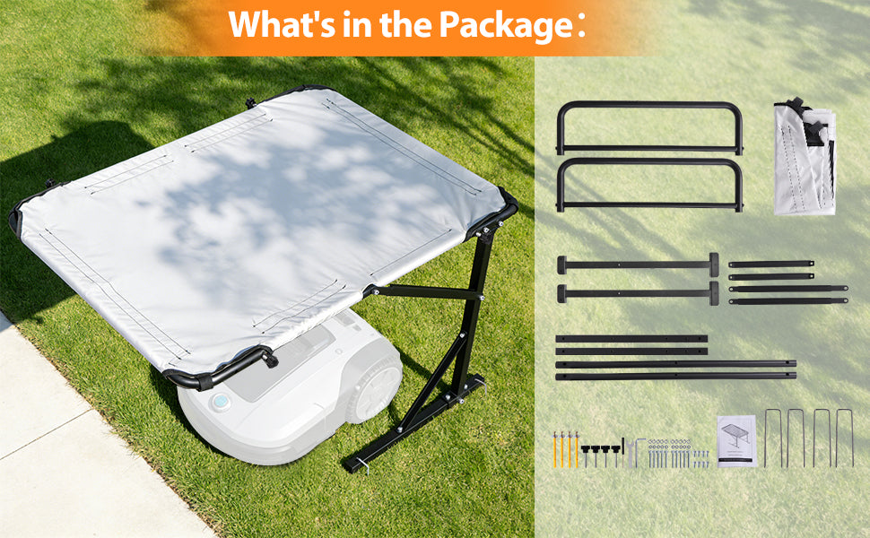 Universal Robot Mower Garage, Waterproof Outdoor Shelter with 2-Side Openable , All-Weather Protection for , Worx, Landroid,  Goat, Luba and More