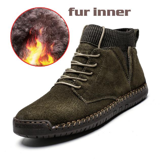 Shoes -New Lace-UP Non-slip Cow Suede Ankle Men Boots