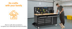 61-Inch Heavy Duty Rolling Tool Chest with 10 Drawers and Solid Rubber Top Mobile Workstation, 1675 LBS Load, Includes Power Strip, LocSystem for GaraWarehouse Repair Shop