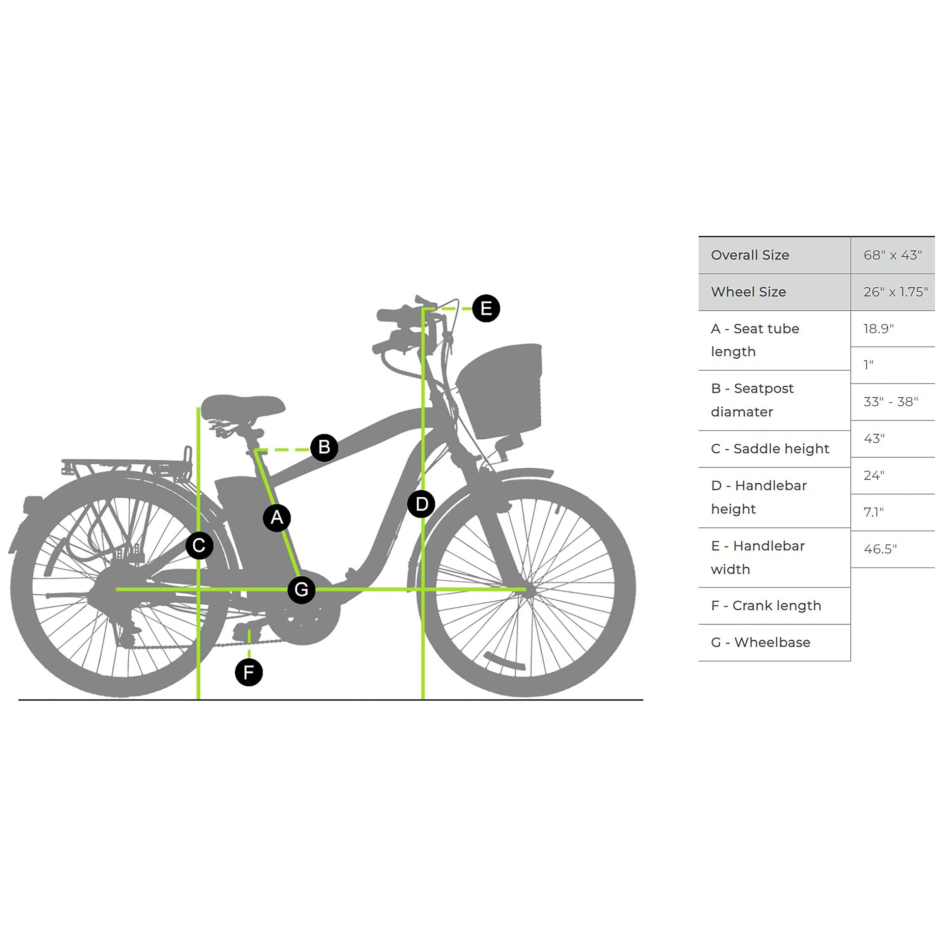 26" Black Step-Through Camel City Electric Bike