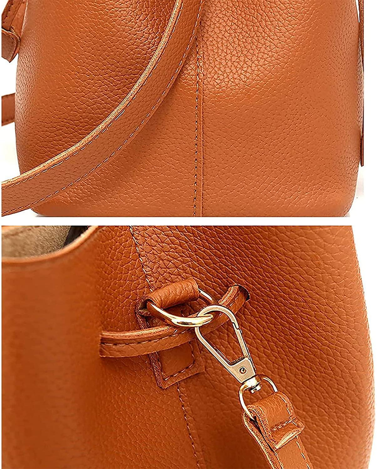MELDVDIB 4pcs Tote Bags Satchel Purse Card PackaSet for Women - Lychee Leather Handbag Travel Set