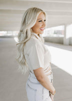 beige cropped top
