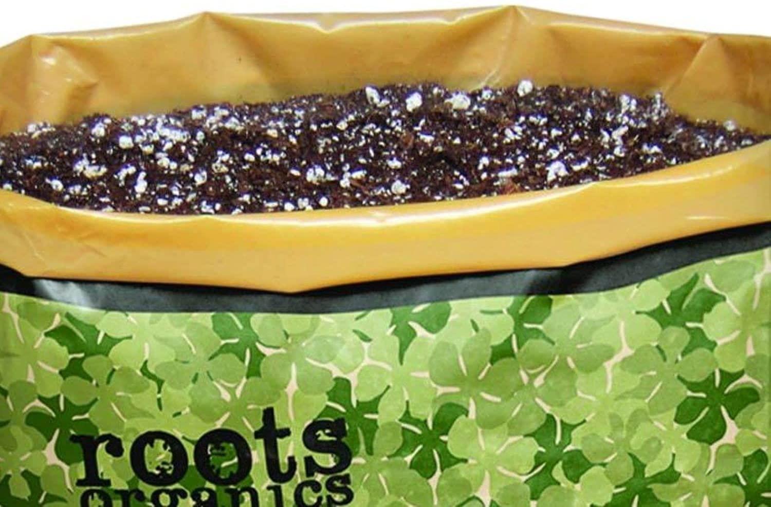 roots organics original potting soil, organic growing media with mycorrhizae.75 cubic foot plant-in-bag