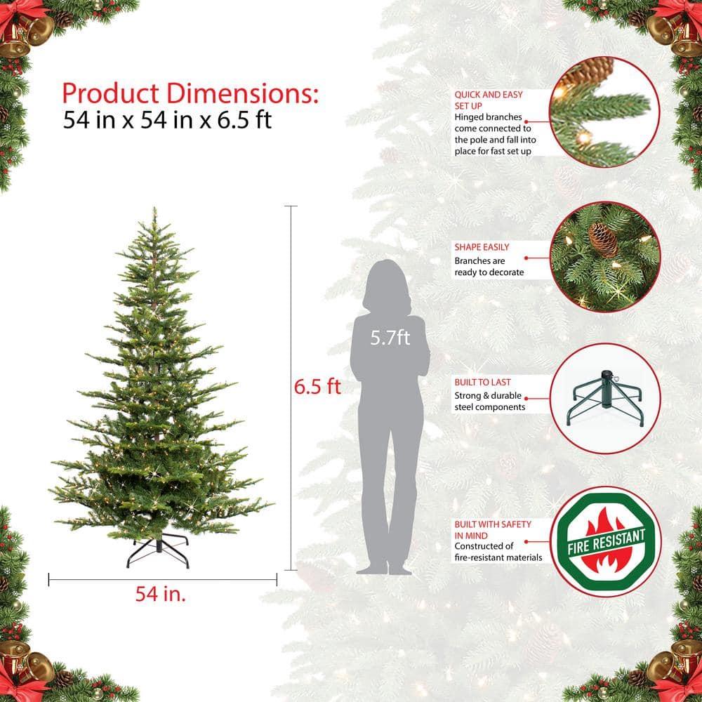 6.5 ft. Pre-Lit Incandescent Aspen Green Fir Artificial Christmas Tree with 500 UL Clear Lights