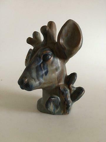 Deer Head in Stoneware Bust by Arne Ingdam