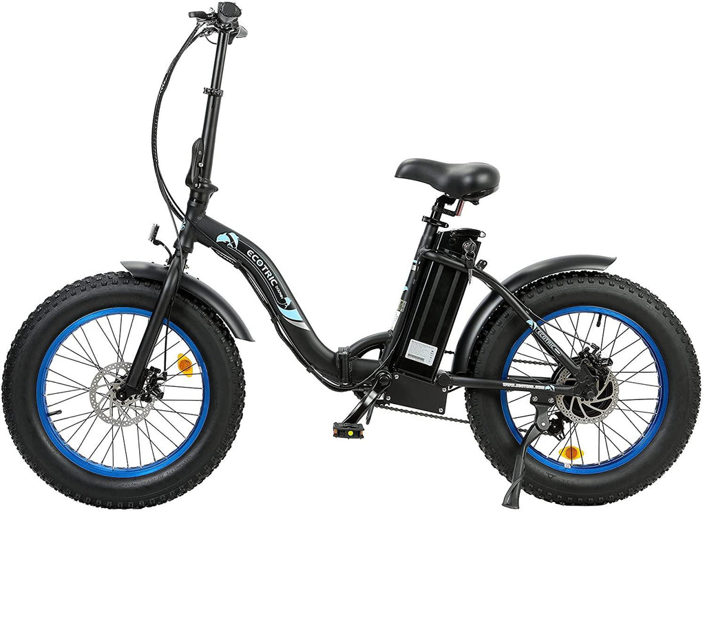 20" Powerful Fat Tire Folding Electric Bicycle Alloy Frame 500W 36V/12.5AH Lithium Battery Ebike Rear Motor LED Display (Black) - UL Certified