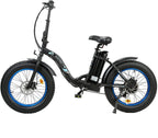 20" Powerful Fat Tire Folding Electric Bicycle Alloy Frame 500W 36V/12.5AH Lithium Battery Ebike Rear Motor LED Display (Black) - UL Certified