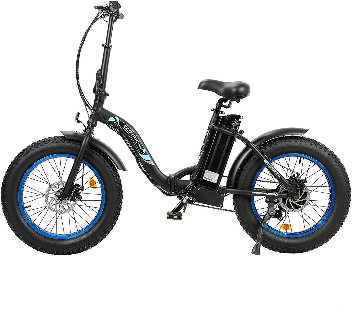20" Powerful Fat Tire Folding Electric Bicycle Alloy Frame 500W 36V/12.5AH Lithium Battery Ebike Rear Motor LED Display (Black) - UL Certified
