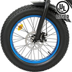 20" Powerful Fat Tire Folding Electric Bicycle Alloy Frame 500W 36V/12.5AH Lithium Battery Ebike Rear Motor LED Display (Black) - UL Certified