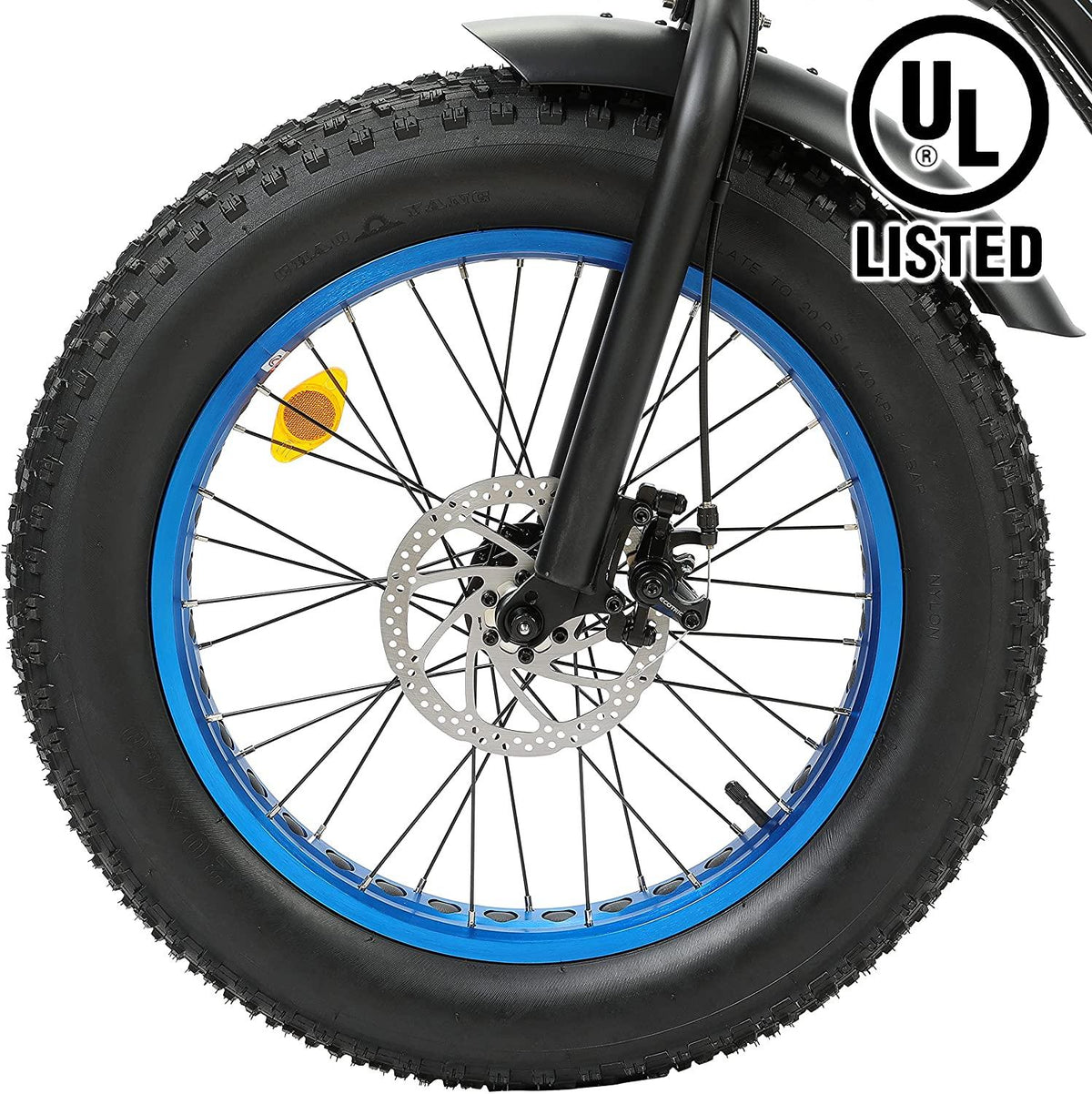 20" Powerful Fat Tire Folding Electric Bicycle Alloy Frame 500W 36V/12.5AH Lithium Battery Ebike Rear Motor LED Display (Black) - UL Certified
