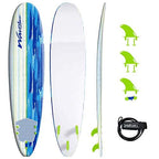 Wavestorm Classic Soft Top Foam 8ft Surfboard | Surfboard for Beginners and All Surfing Levels | Complete Board Set Including Ac