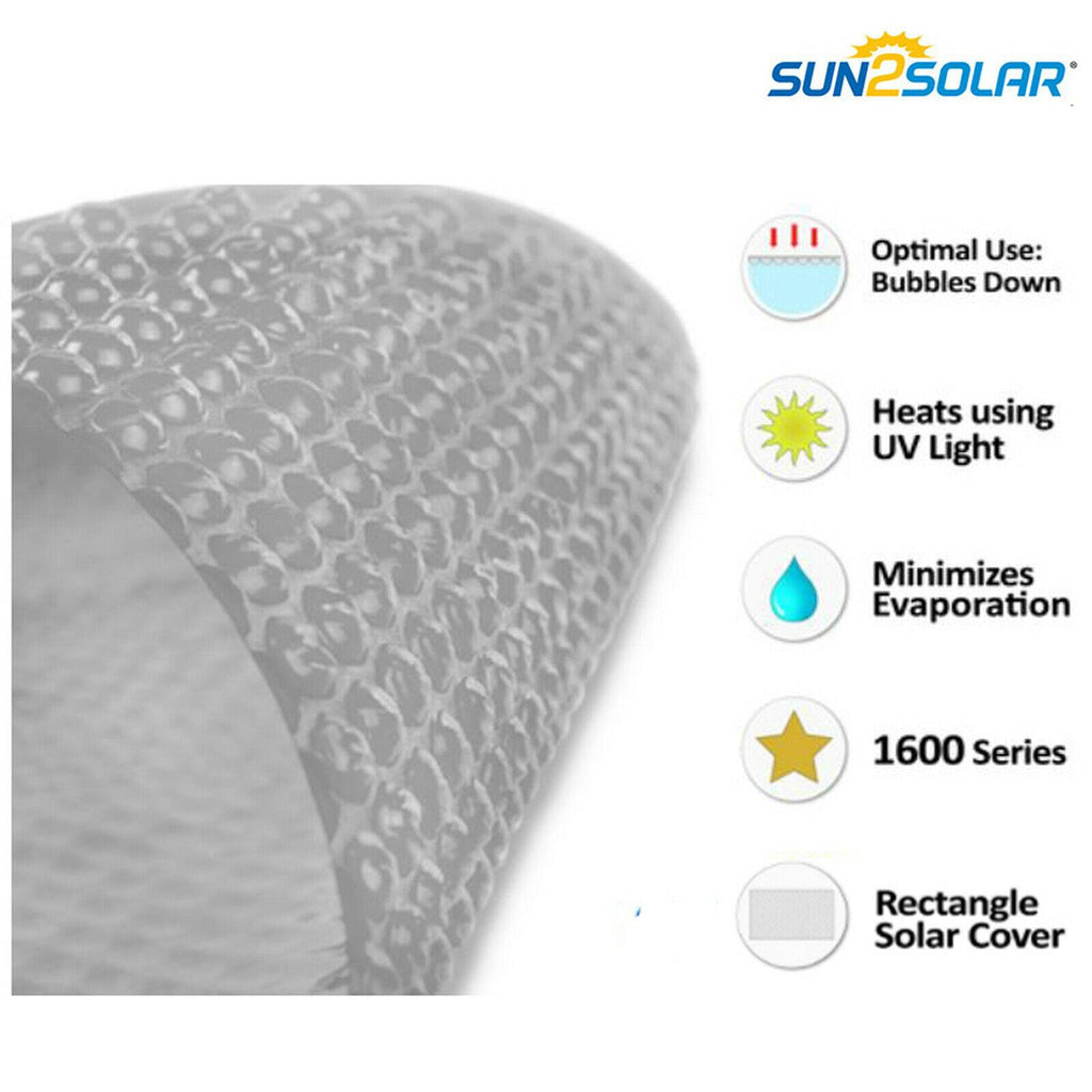 sun2solar 16' x 34' rectangle swimming pool solar blanket cover - 1600 series
