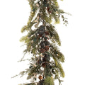 9 ft. Pre-Lit LED Rustic White Berry Garland