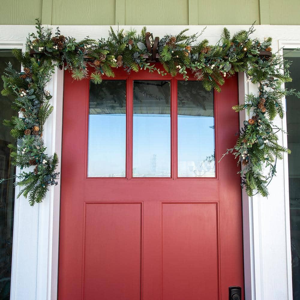 9 ft. Pre-Lit LED Rustic White Berry Garland