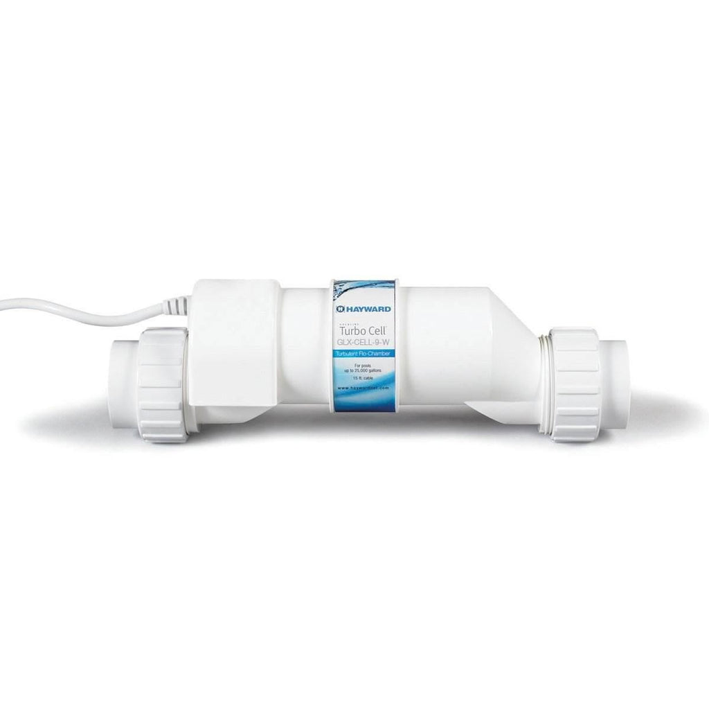 hayward glx cell 9 w salt chlorination turbocell for pools up to 25,000 gallons