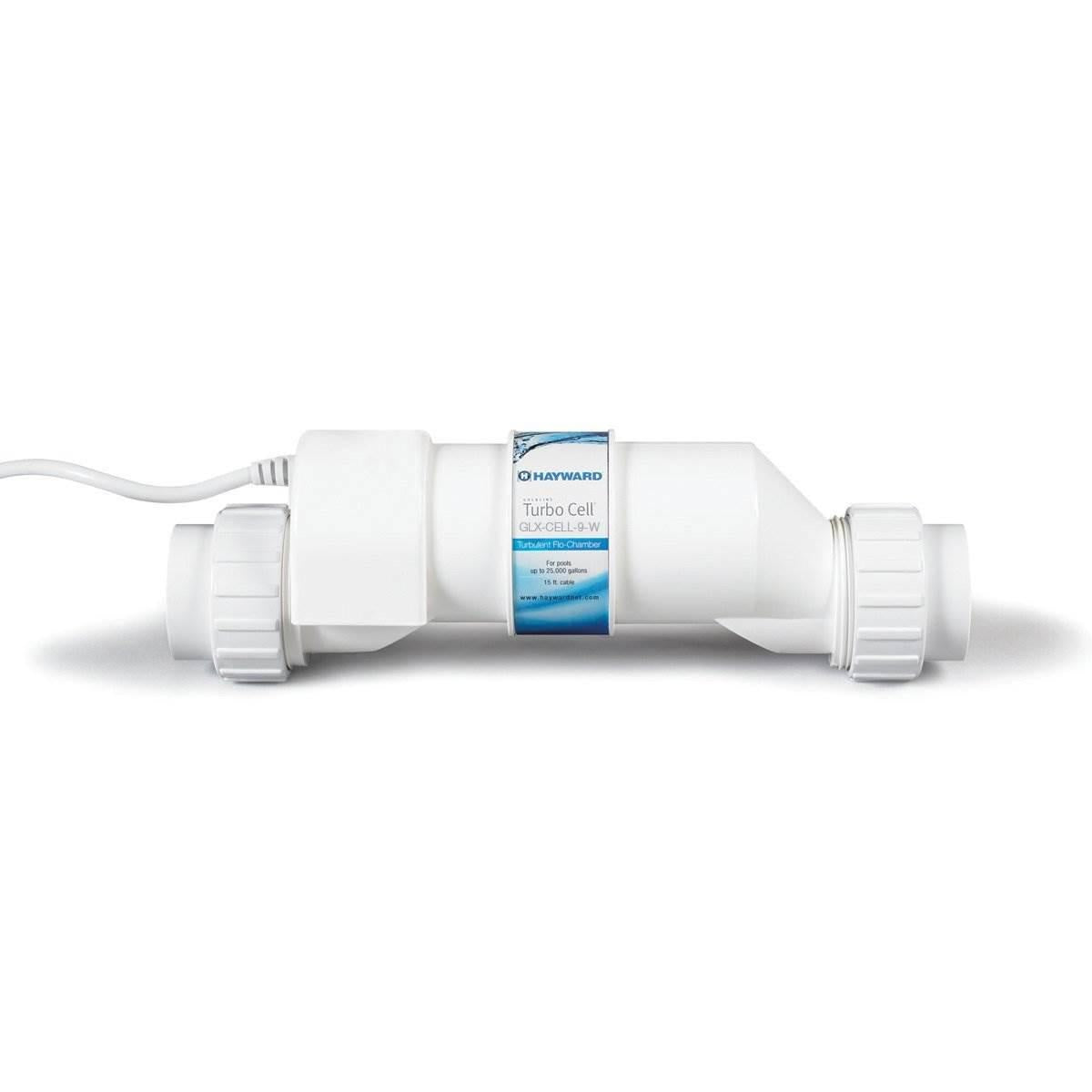 hayward glx cell 9 w salt chlorination turbocell for pools up to 25,000 gallons