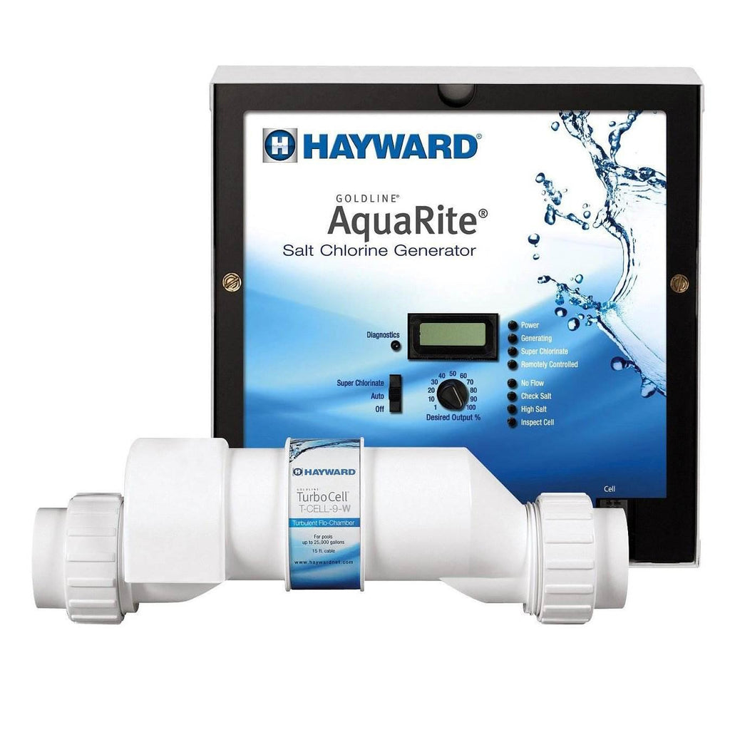 hayward glx cell 9 w salt chlorination turbocell for pools up to 25,000 gallons
