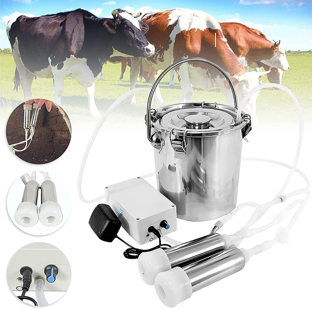 7l automatic portable livestock milking equipment, electric vacuum pulsation pump milker, portable pulsation vacuum pump goat milker livstock milking machine, goat milking machine for farm household m