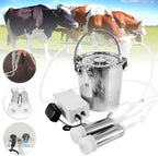 7l automatic portable livestock milking equipment, electric vacuum pulsation pump milker, portable pulsation vacuum pump goat milker livstock milking machine, goat milking machine for farm household m