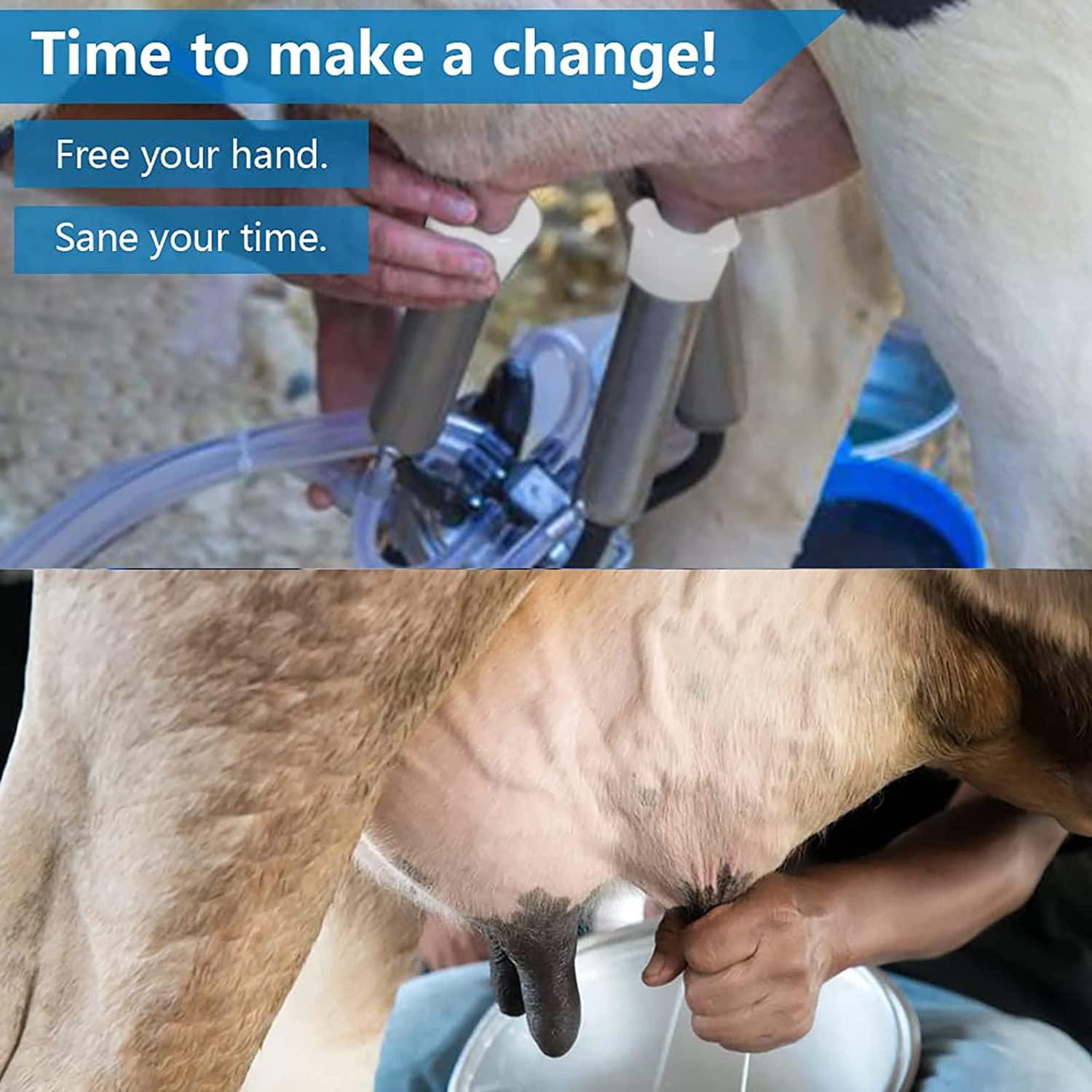 7l automatic portable livestock milking equipment, electric vacuum pulsation pump milker, portable pulsation vacuum pump goat milker livstock milking machine, goat milking machine for farm household m