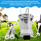 7l automatic portable livestock milking equipment, electric vacuum pulsation pump milker, portable pulsation vacuum pump goat milker livstock milking machine, goat milking machine for farm household m