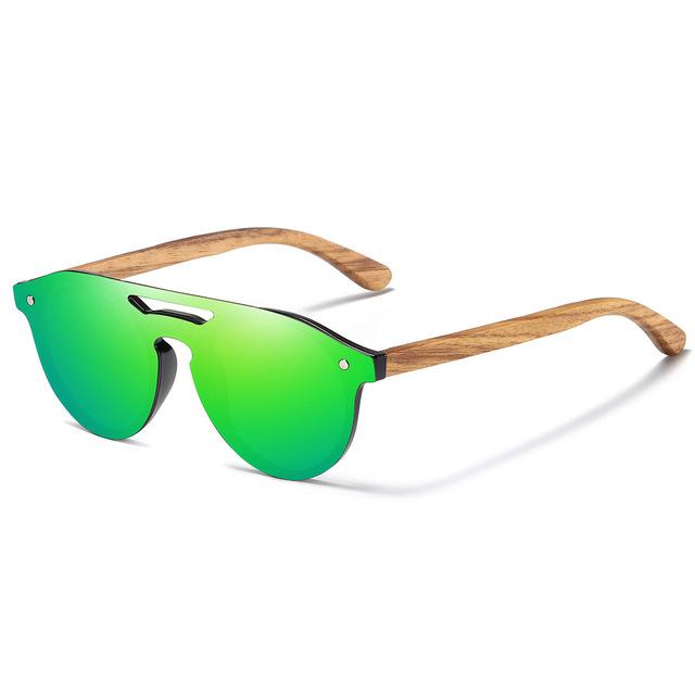 Wooden Leg Lightweight Pilot Style Polarized Sunglasses