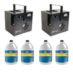 Chauvet DJ Hurricane Haze/Smoke/Fog Machine (2 Pack) &amp; FGH Fog Fluid (4 Pack)